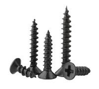 50/100 Uds M1 M1.2 M1.4 M1.7 M2 M2.3 M2.6 M3 M3.5 M4 Tornillos De Madera Autorroscantes De Cabeza Avellanada Plana Micro Cruzada Pequeña De Acero Negro(4mm,M1.2x 100Pieces)