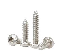 50/100 Uds M2.3 M2.6 M2.8 M3 M3.5 M4 hierro niquelado cabeza redonda cruzada tornillo autorroscante cabeza plana cola puntiaguda tornillo de madera(5mm,M3 50pc)