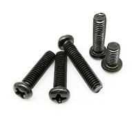 50/100 Uds M2 .5 M3 M4 tornillo de cabeza redonda empotrada en cruz GB818 acero al carbono negro(100pcs M2.5x10mm)
