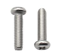 50/100 Uds M2 M2.5 304 tornillos de cabeza redonda de acero inoxidable resistentes a la corrosión(60mm,M2 (100Pcs))