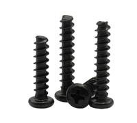 50/100 Uds M3 M3.5 M4 M5 tornillos autorroscantes de cabeza plana de acero al carbono negro(30mm,M3 (100pcs))