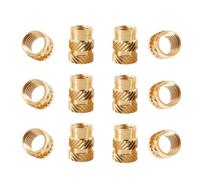 50/100 Uds M6 Tuerca De Inserción Calor Latón Doble Sarga Moleteada Tuercas for Insertar Tablero Plástico Impresora 3D Roscada