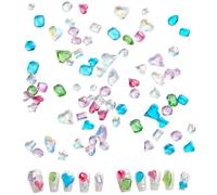 50/100 Uds Mezcla De Formas Uñas Diamantes De Imitación Corazón Arte Decoraciones Artísticas Brillante Para Mujer