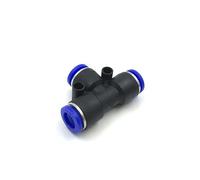 50/100 Uds PE serie T en forma de T 4 6 8 10 12 14 16mm manguera 3 vías Puerto Y forma neumática de aire rápido acoplamiento de conectores neumáticos(16mm-50pcs)