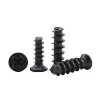 50-100 Uds tornillo autorroscante de cabeza plana cruzada M2-M4 de cola plana tornillo de rosca de acero chapado en negro for plástico(16mm,M2 100pcs)