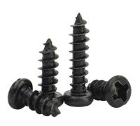 50/100 Uds Tornillo Autorroscante De Cabeza Redonda Cruzada Acero Al Carbono Negro M1 .2 .4 .5 .7 M2 .3 .6 M3 M4 M5 Tornillos 50-100(6mm,M4 (50Pcs))