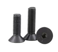 50/100 Uds Tornillo De Cabeza Din7991 M1.6 M2M2.5M3 G10.9 Tapa Avellanada Plana Hexagonal Negra(X 18mm,M2.5 50pcs)