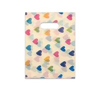 50/100 Unids Bolsas de Regalo de Plástico Bolsa de Embalaje de Negocios de Compras Bolsa de Poliéster Decoración Pastel de cumpleaños Dulces Joyas Bolsa de Regalo-Little love,50PCS,25x35cm