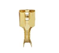 50/100 unids/lote 2.8MM4.8MM6.3MM conector de Cable de Terminal de engarzado latón dorado/coche plateado terminales de Cable eléctrico for altavoz(6.3 Female,2)