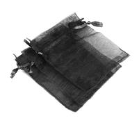 50/100 unids/lote Bolsa de regalo de organza para joyería Bolsas con cordón para bodas Bolsas de regalo de dulces de Navidad Embalaje de joyería-2Negro-13x18cm-50pcs