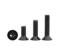 50/20/10/5 Uds M1.6 M2 M2.5 M3 M4 M5 M6 negro A2-70 304 cabeza Torx de acero inoxidable tornillo avellanado plano perno de seis lóbulos(5mm,M1.6 (50pcs))