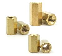 50/20/10 piezas M2 M2.5 M3 M4 M5 M6 Espaciador hexagonal de latón macho a hembra Espaciador de perno hexagonal Pilares huecos(5mm,M6x10pcs)