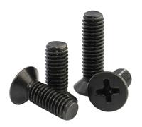 50/20/10 Uds M1.6 M2 .5 M3 M4 M5 M6 Negro 304 Acero Inoxidable Cruz Pequeña Cabeza Avellanada Plana Mini Tornillo(80mm,M4 10pc)