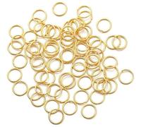 50-200 unidades por lote de 3-10 mm de oro de 18 quilates de cobre de oro de 18 quilates, conectores de anillos divididos para encontrar joyas, accesorios y suministros (oro de 18 quilates, 6 mm x 200