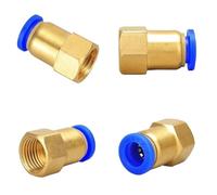 50/200Pcs Pneumatic Air Connector 4 6 8 10 12mm Hose Tube 1/8" 3/8" 1/2" 1/4" BSP Female Thread Brass Quick Pipe Joint Fitting(PCF10-04)