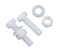 50-5 piezas M3 M4 M5 M6 M8 M10 M12 tornillos de nailon hexagonales exteriores blancos, tuercas, juntas y pernos de plástico aislados(16mm,M4 50sets)