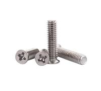 50-500 piezas M1.6-M4 tipo-FM acero al carbonio negro/niquelado ranura cruzada cabeza avellanada pequeña tornillos para máquina, M2x12x3mm(250 piezas)