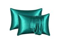 (50*75CM,Green)2 Pcs Imitation Silk Solid Color Satin Pillowcase