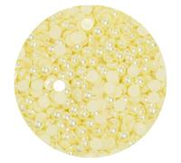 50 a 500 cuentas de plástico de 2 a 14 mm, semicirculares, con parte trasera plana, sueltas, for proyectos de manualidades y decoración de uñas.(Light Yellow,10mm 100Pcs)