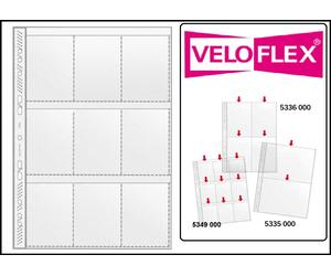 50-A4-SAMMELHÜLLEN-Veloflex-140my-9x-Fächer-A8-97x67mm-Für-Trading-Cards