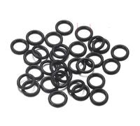 50 abalorios de posicionamiento de junta tórica de goma elástica para hacer pulseras de cuero, surtido de silicona, junta de arandela, anillo de sellado, agujero de 0.315 in, color negro