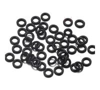 50 abalorios de posicionamiento de junta tórica de goma elástica para hacer pulseras de cuero, surtido de silicona, junta de arandela, anillo de sellado, agujero de 0.197 in, color negro