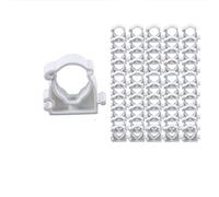 50 abrazaderas de tubo de 16 mm / 0.63 pulgadas, soporte fijo, PVC, abrazadera de tubo de agua, clips fijos para manguera de gas, abrazaderas de tubo de plástico, hebilla fija, color blanco