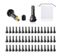 50 accesorios para neumáticos, modelo TR414, equipado con 1 bolsa de almacenamiento, válvula de neumático con cubierta de polvo, válvula de goma, válvula de neumático de vacío para coche, adecuado