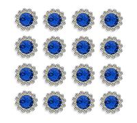 50 adornos de diamantes de imitación con botón de cristal plateado con parte trasera plana, manualidades para flores, diadema, vestido, decoración de Navidad, 12 mm (azul)