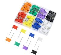 50 agujas de banderas de colores para tablón de anuncios, boletín y mapas para mapamundi (8 colores)