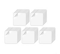 50 almohadillas adhesivas transparentes de doble cara para superficies lisas, parches de montaje lavables y reutilizables con fuerte sujeción en vidrio, Plast