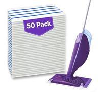 50 almohadillas de microfibra semidesechables multisuperficie compatibles con Swiffer Wetjet y todas las almohadillas húmedas de 10 a 11 pulgadas, almohadillas húmedas gruesas y absorbentes