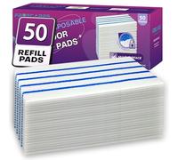 50 almohadillas de microfibra semidesechables multisuperficie compatibles con Swiffer Wetjet y todas las almohadillas húmedas de 10 a 11 pulgadas, almohadillas húmedas gruesas y absorbentes