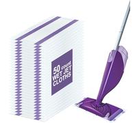 50 almohadillas húmedas desechables para mopa Swiffer Wet Jet, almohadillas húmedas para todo tipo de suelos, limpiador de suelos de madera dura de chorro húmedo desechable para rellenar almohadillas