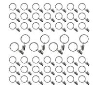 50 anillos de cortina con clips, anillo de cortina de metal inoxidable, 25 mm de diámetro gancho de anillo para sujetar cortinas pesadas juego de barras y cortinas - plata