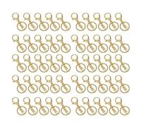 50 anillos de llavero, suministros para hacer llaveros, cierres de garra de langosta, kit de anillos de llavero plano, llavero de langosta de metal para manualidades y fabricación