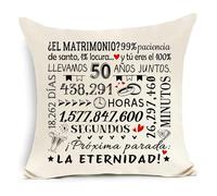 50 Aniversario de Bodas de Oro Regalo Funda de cojín de Aniversario para Esposa y Esposo 50 años de Matrimonio Regalo romántico para Parejas
