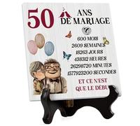 50 ANS de Mariage, Plaque Acrylique, Cadeau Anniversaire 50 ANS de Mariage, Cadeau 50 ANS de Mariage Noce d'or, Idée Cadeau Anniversaire Mariage, Cadeaux pour 50 ANS de Mariage