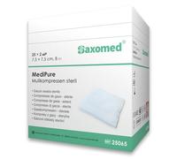 50 apósitos estériles de 7,5 x 7,5 cm - Apósitos estériles de 100% algodón - comprimidos de gasa estéril 7,5 x 7,5 cm en sobres individuales no adherentes - extrasuaves, transpirables y absorbentes