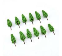 50 árboles de ferrocarril modelo para diseños de escala HO OO - 6,5 cm hecho a mano paisaje de resina plástica para decoración de paisaje de diorama de juego de guerra, verde con tronco marrón