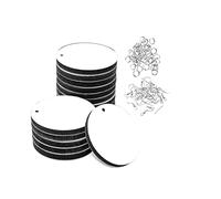 50 aretes redondos de sublimación en blanco con ganchos para aretes y anillos de salto, aretes de calor sin terminar, MDF