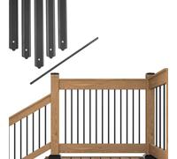50 balaustres de terraza planos y rectos de aluminio con tornillos para guardia, pasamanos de escalera, estaca, balaustrada de balcón, 82 x 2,5 x 0,25 cm