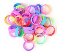 50 bandas de silicona reutilizables de protección, anillos de goma antideslizantes, pequeñas fundas de goma para mangos de herramientas, varillas y agarres (0.87 pulgadas de diámetro) (color mezclado)