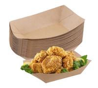 50 bandejas desechables 18 x 12,5 cm Bandejas Carton cuencos desechables platos de papel para aperitivos contenedores de alimentos bandejas desechables para servir patatas fritas, cajas de picnic