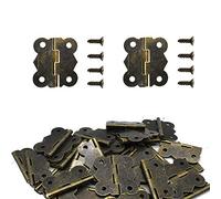 50 bisagras de bronce antiguo con diseño de mariposa, estilo retro, para muebles del hogar, gabinete, puerta de cajón, armario con 200 tornillos de bisagra de repuesto (forma de mariposa)