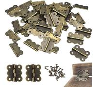 50 bisagras de mariposa de bronce antiguo con tornillos, 27 x 30 mm, estilo vintage, bisagra plegable para cajas de almacenamiento, baúl, proyectos de bricolaje, construcción de maquetas (bronce