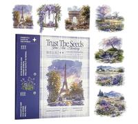 50 Blatt Scrapbook Stickerbuch Kraeoke Jahreszeit Sticker Washi Stickers Set Frühling Sommer Herbst Winter Scrapbook Zubehör für Fotoalbum Bullet Journal Scrapbooking (Jahreszeiten en)