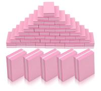 50 Bloques Pulidores de Uñas, Mini Bloques de Lijado de Grano 100/180, Herramienta para Salón de Uñas, Uso Doméstico, para Uñas Acrílicas de Gel Natural (Rosa)