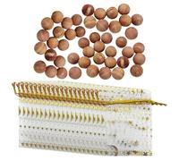 50 bolas, 20 bolsas de gasa con estampado en caliente, bolas de madera de cedro repelentes de insectos, resistentes a las polillas y a la humedad para el armario, adecuadas para armarios y cajones