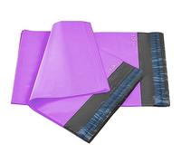 50 bolsas autoadhesivas de polietileno para envíos postales de color morado, 2 tamaños, 25 de cada iSOUL pequeñas a grandes, paquete de correo, varios sobres